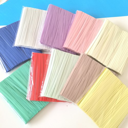 10厘米彩色塑料亚光膜扎带烘焙糖果扎丝用于袋子扎口1000根一包
