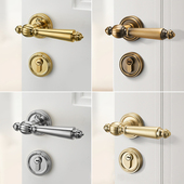 美式 静音磁吸分体锁具家用木门锁 门锁卧室门把手室内房间复古法式