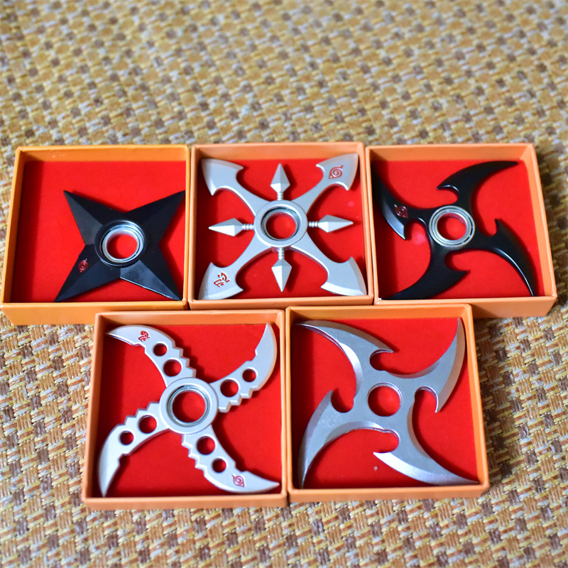 正版火影手里剑风魔动漫武器道具风循带轴承转动手里剑合金属旋转