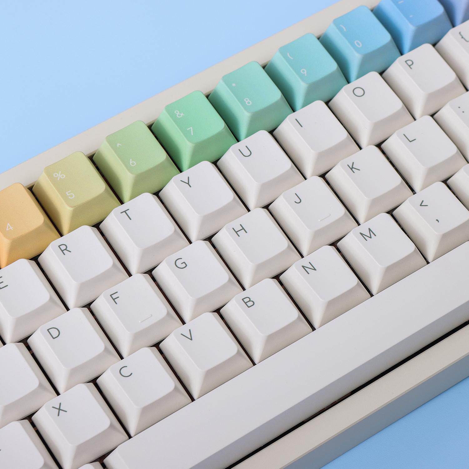 MINIMALIST RAINBOW AFTER RAIN KEYCAPS PBT FIVE-SIDED SUBLIMATION MOA ORIGINAL MECHANICAL KEYBOARD KEYCAPS WOOTING