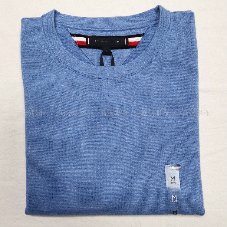 thumbnail for New foreign trade high quality men's knitwear cotton crewneck casual sweater close-fitting undershirt