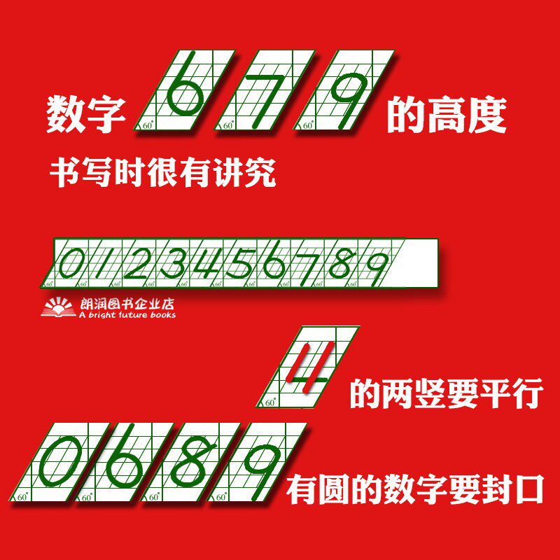 初中数字练字帖小学高年级数字书写提分会计手写体阿拉伯数学字帖