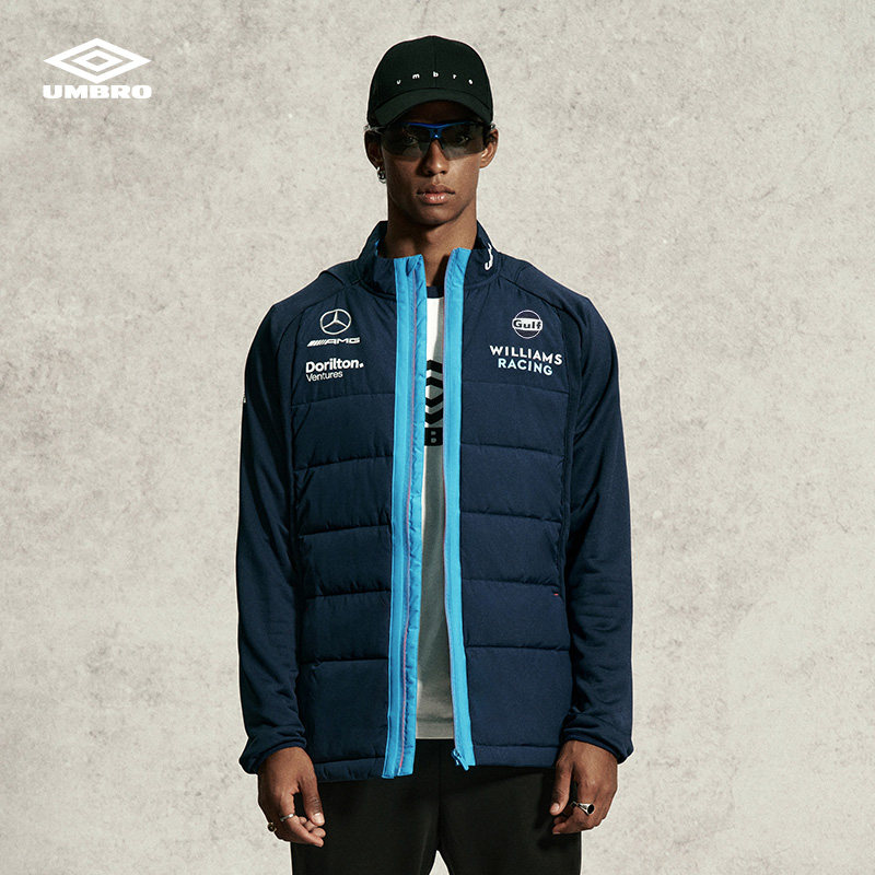 umbro茵宝 X 威廉姆斯车队联名男士运动棉夹克保暖立领防风外套男,运动服/休闲服装,运动茄克/外套,淘宝优惠券,粉丝福利购,淘宝优惠卷