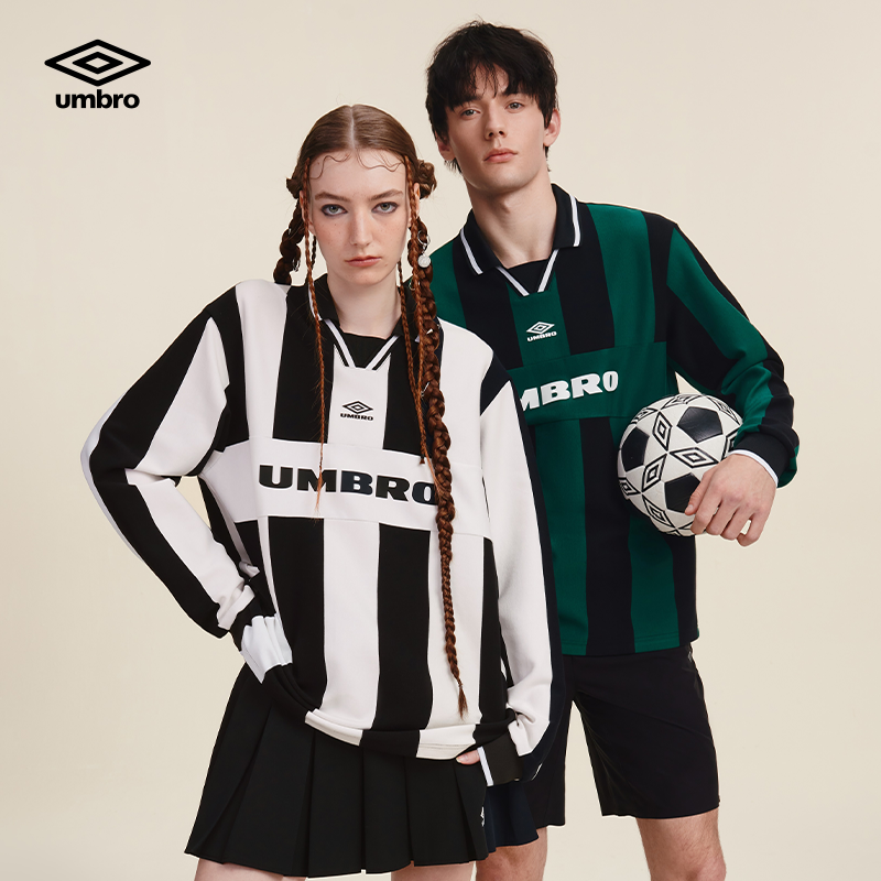 umbro茵宝运动长袖衫POLO春季男女同款翻领竖条纹复古球衣长T恤衫,运动服/休闲服装,运动POLO衫,淘宝优惠券,粉丝福利购,淘宝优惠卷