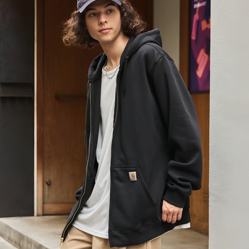 现货正品 Carhartt K122 卡哈特主线工装拉链加绒连帽卫衣帽衫