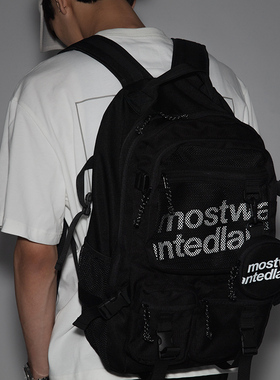 mostwantedlab 双肩包 3M反光网眼多功能书包大容量工装机能背包