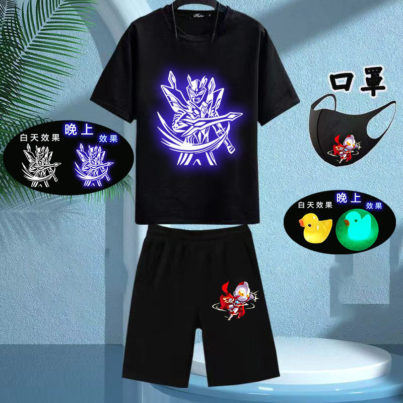 奥特曼波童装夜光男童短