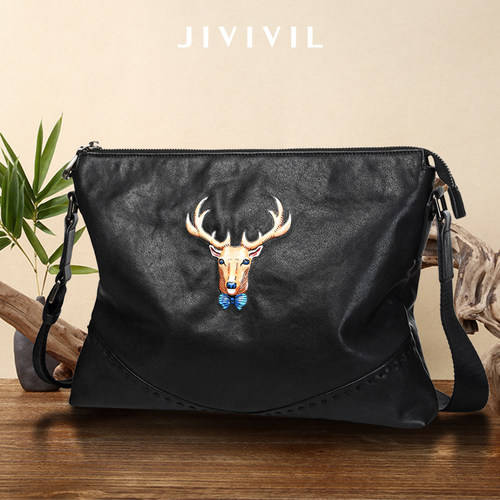 jivivil/九娃潮牌男士真皮单肩包