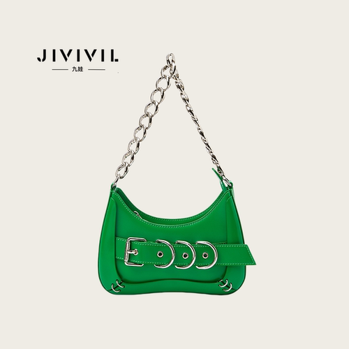 JIVIVIL女包链条单肩腋下马鞍包