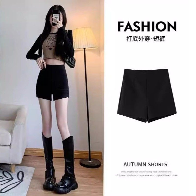 黑色短裤女西装弹力外穿紧身包臀裤2025百搭显瘦高腰辣妹热裤,男装,短裤,淘宝优惠券,粉丝福利购,淘宝优惠卷