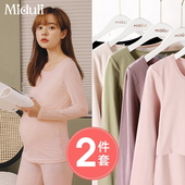 产后纯打底保暖内衣棉冬季 哺乳睡衣秋冬款 月子服 套装 孕妇秋衣秋裤