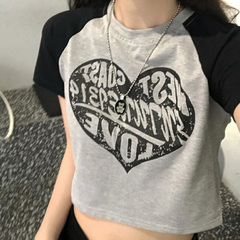 Official map price 65 polyester 30 cotton 5 spandex 2021 new open navel short sleeve T-shirt