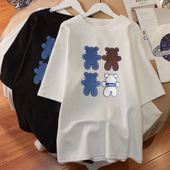 Real price m-5xl cotton large women's 2021 spring summer round neck printed short sleeve T-shirt