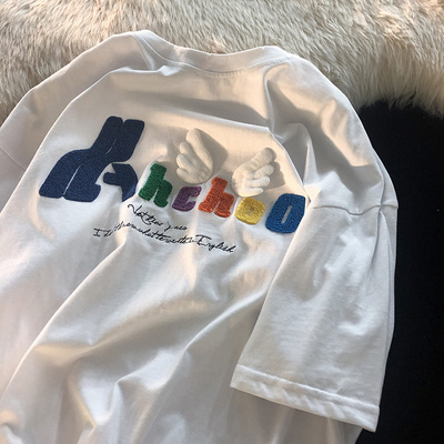 特价3581 官图65聚酯纤维30棉5氨纶21新款趣味宽松短袖t恤女 17网