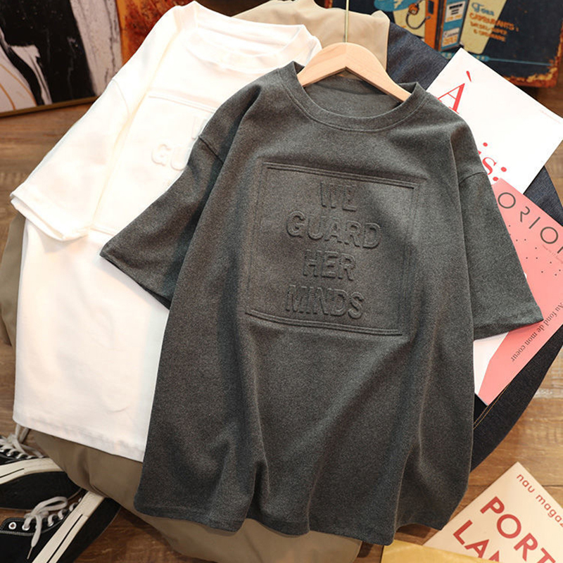 Official map price 65 polyester 30 cotton 5 spandex 2021 spring summer loose letter short sleeve T-shirt