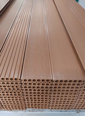 户外塑木地板阳台庭院共挤木塑板栈道室外实心圆孔花园防腐木塑胶