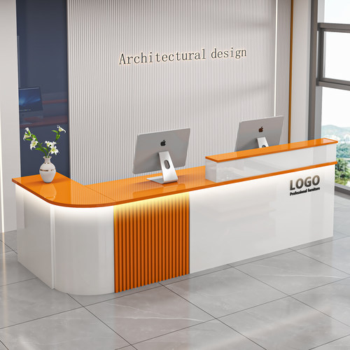 弧形转角收银台烤漆面板空间百搭