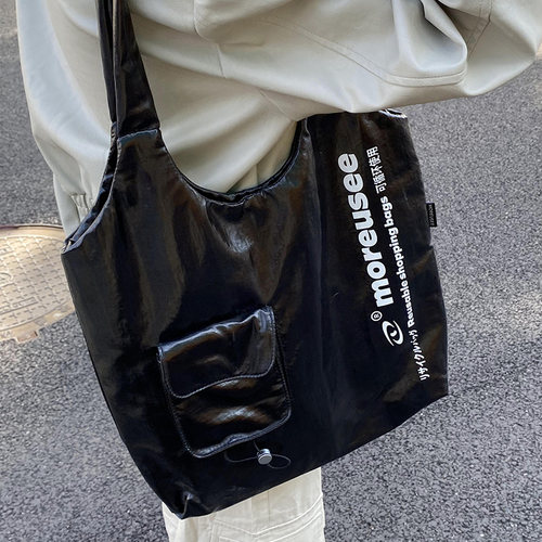木与石单肩大容量环保手提袋