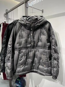冬季新款男士90白鸭绒袋鼠兜套头连帽羽绒服美式潮流休闲羽绒上衣