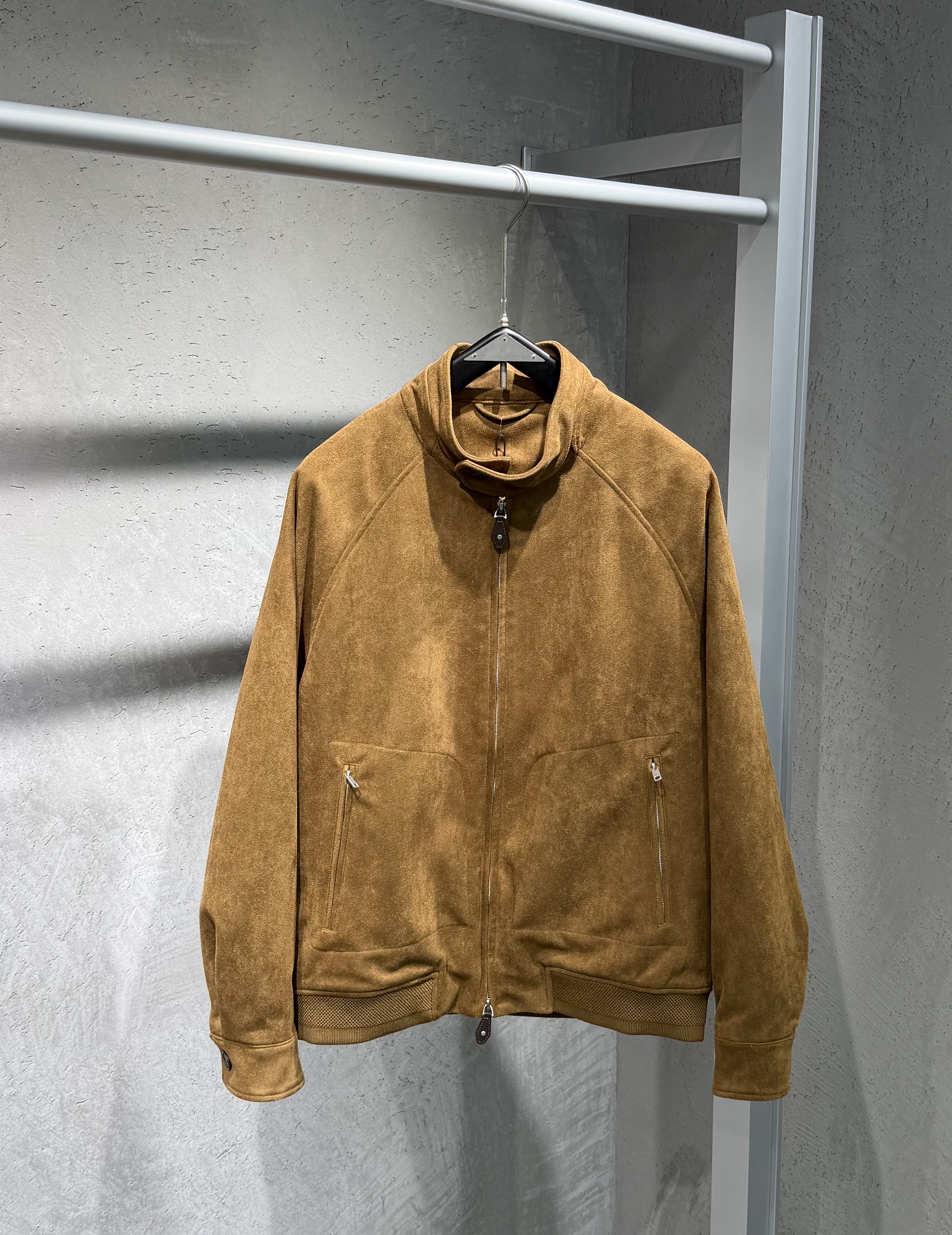 麂皮绒立领羽绒服男冬季新款美式复古老钱风宽松休闲加厚羽绒夹克