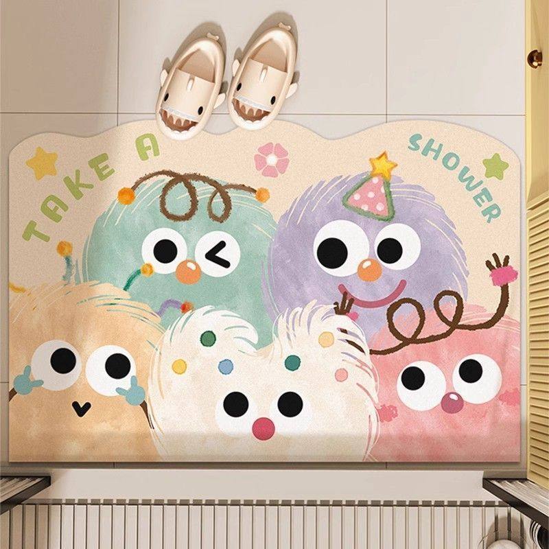 卡通浴室吸水地垫可爱卫生间门口硅藻泥防滑脚垫家用厕所速干垫子,居家布艺,入户地垫,淘宝优惠券,粉丝福利购,淘宝优惠卷