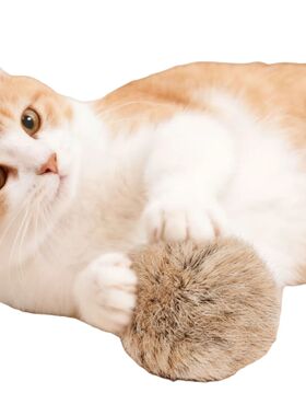 1-5pcs 8cm Faux Fur Cat Balls Toy Funny Interactive Gifts