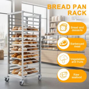 18-Tier Baking Sheet Organizer Aluminum Proofing Cart