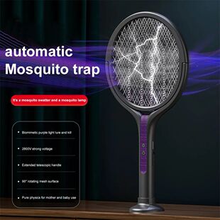 2 in 1 Retractable Mosquito Killer Swatter Racket Electric