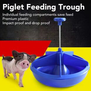 c 5 Slots Round Baby Pig Food Feeder Bowl for Farm Livestock