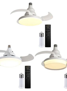 Portable Hanging Fan with LED Light Remote Control Cordless