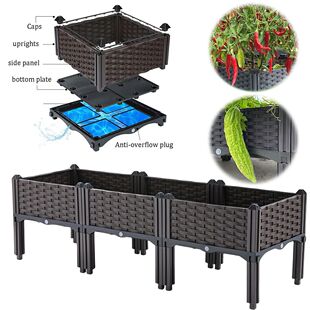 Plastic Raised Planter Box with Legs Planting Container