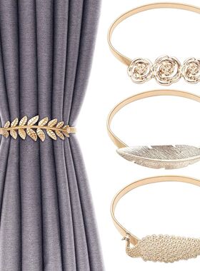 Spring Rope Curtain Tiebacks Alloy Drapery Holdback Elastic