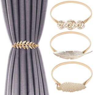 Spring Rope Curtain Tiebacks Alloy Drapery Holdback Elastic