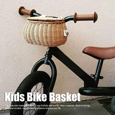 s Rattan Basket for Cycling School Travel Kids Rattan Basket