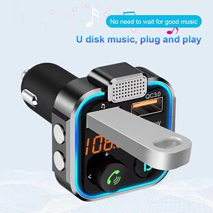 Bluetooth-Compatible 5.0 FM Transmitter 3 Ports Charging