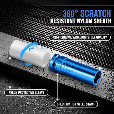 nch Tire Screw Sleeve Drive Lug Nut Socket Set 17/19/21/22mm