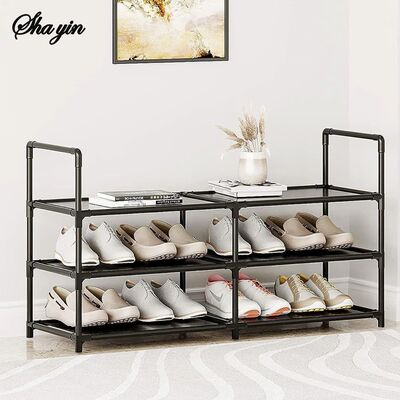 Shoe Rack 3 Tier Long Storage Organizer Wide Metal Shoe