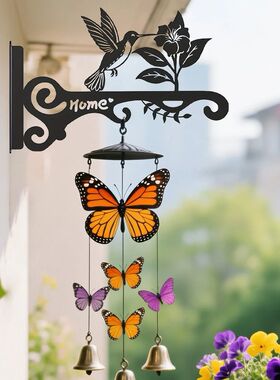 10 Inch Metal Hanging Plant Bracket with Beautiful Bird