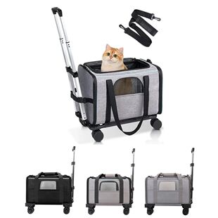 Pet Trolley Bag Detachable Rolling Carrier for Small Dogs