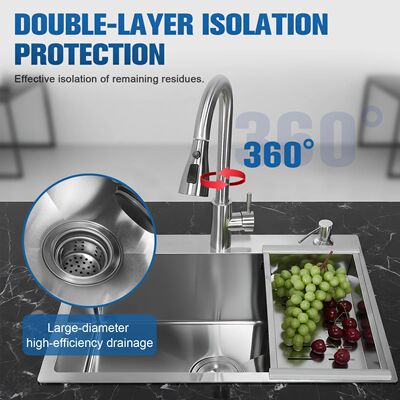 Stainless Steel Sinks Drop-In Single Bowl Kitchen Sink with