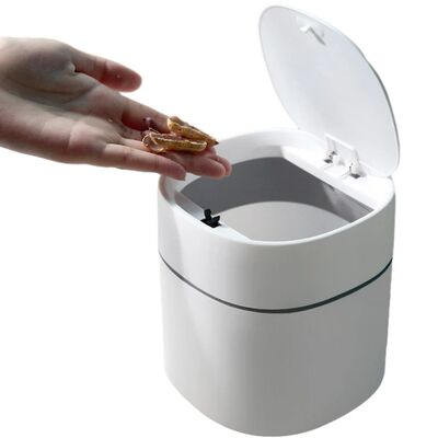 Mini Trash Can with Lid Nordic Style Desktop Garbage Bin