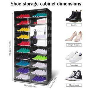 10 Tiers 40 Pairs Collapsible Shoe Storage Box with