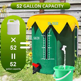 52 Gallon Rain Barrel Collapsible PVC Water Storage Tank