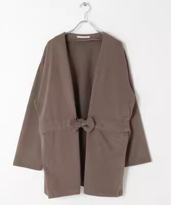 urban research日式和风改良纯棉和服开衫外套道袍茶服纯色女装