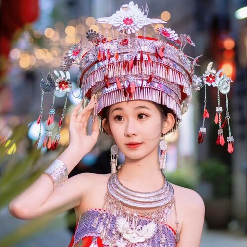 不变色苗族头饰不氧化
