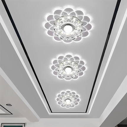 新款走廊灯过道灯吸顶灯玄关灯led水晶灯嵌入式筒灯七彩阳台灯