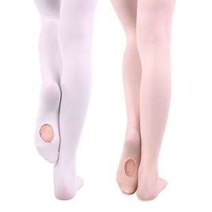 袜子芭蕾舞夏季 练功舞蹈袜大童白色儿童 袜挖洞薄款 专业女连裤