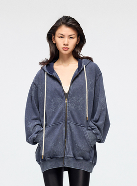 UOOYAA/乌丫2026春季新款「奇幻海底」奇幻章鱼印花连帽卫衣外套