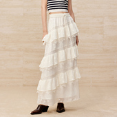 UOOYAA 乌丫蕾丝拼接腰裙蛋糕裙