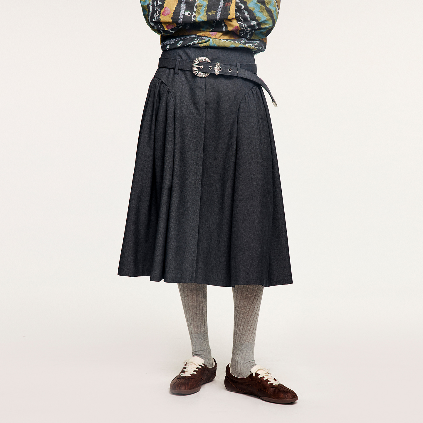 UOOYAA精纺羊毛蓬蓬半裙